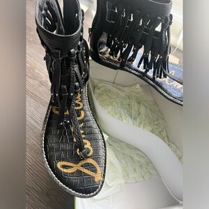 Sam Edelman, 9.5, Black Leather sandal